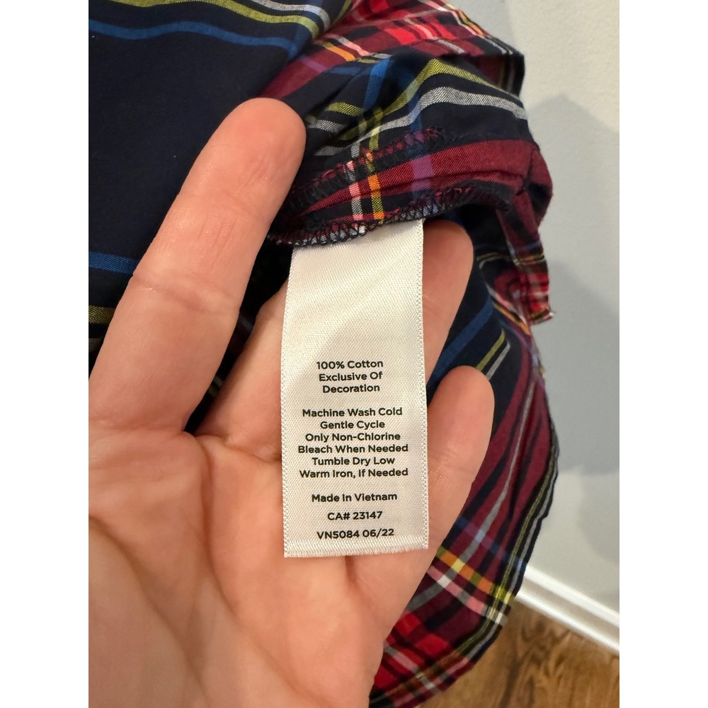 Talbots Petite Plaid Tunic Top Velvet Trim V Neck Long Sleeve Women's MP Hoilday - Picture 5 of 7